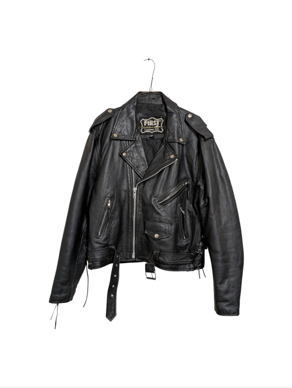 Vintage First Genuine Leather Jacket Size 42 Grunge Made In Pakistan